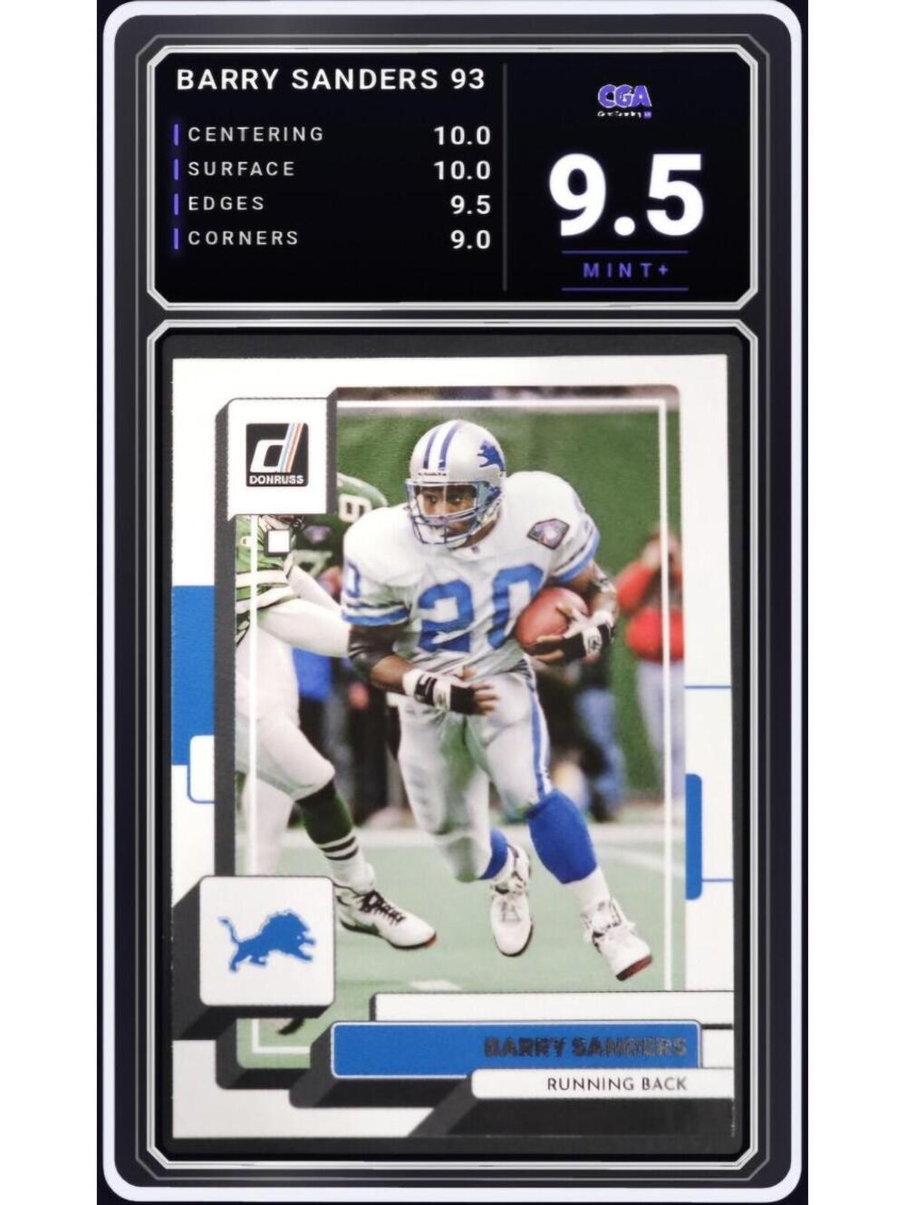 2022 Panini Donruss #93 Barry Sanders Detroit Lions NFL - CGA 9.5 Digital Grade